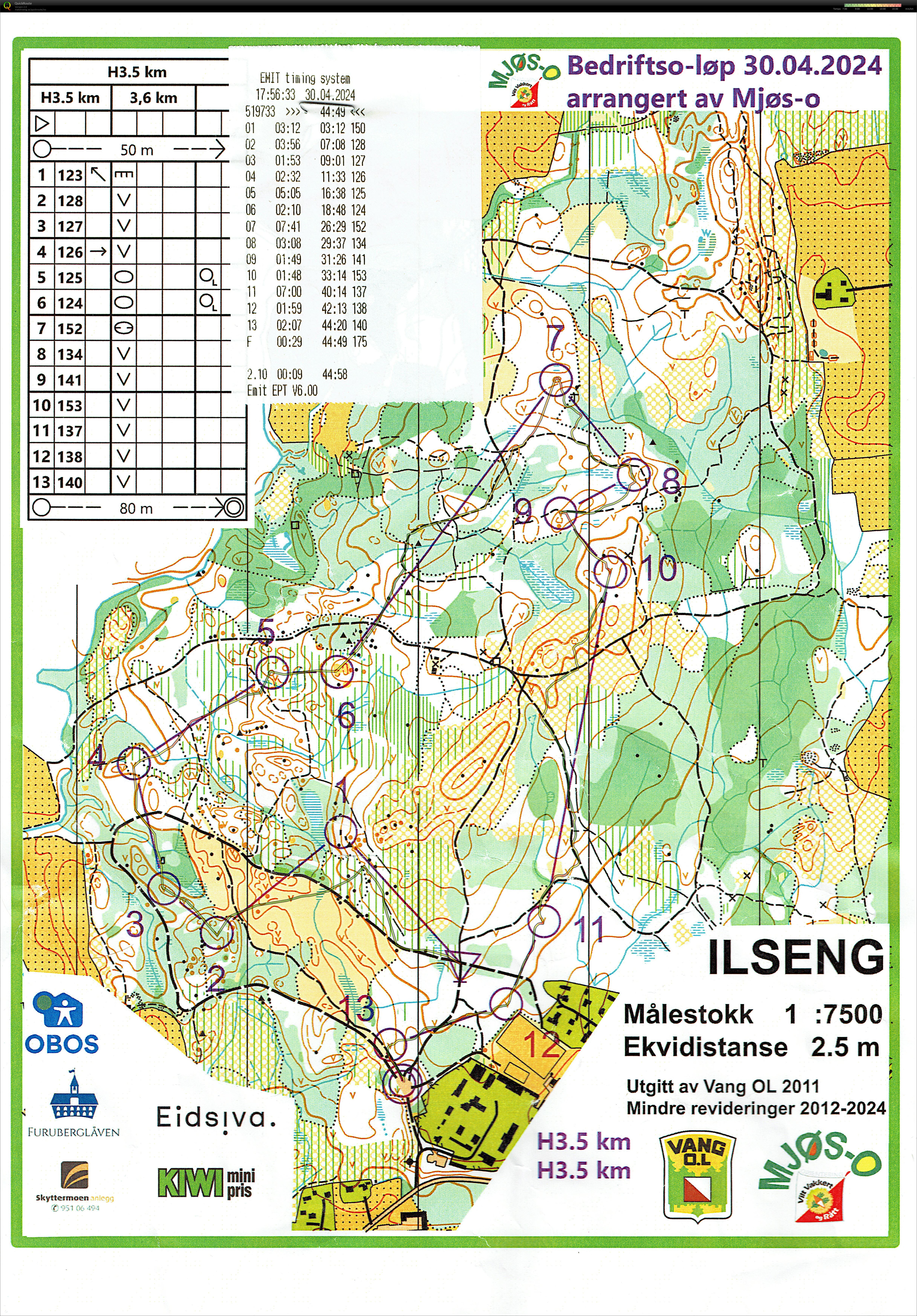 Bedrifts o-løp Ilseng (30.04.2024)